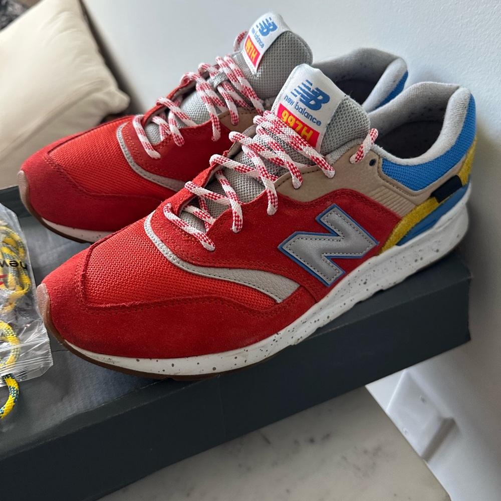 New Balance 997 Orange and Blue Sneakers